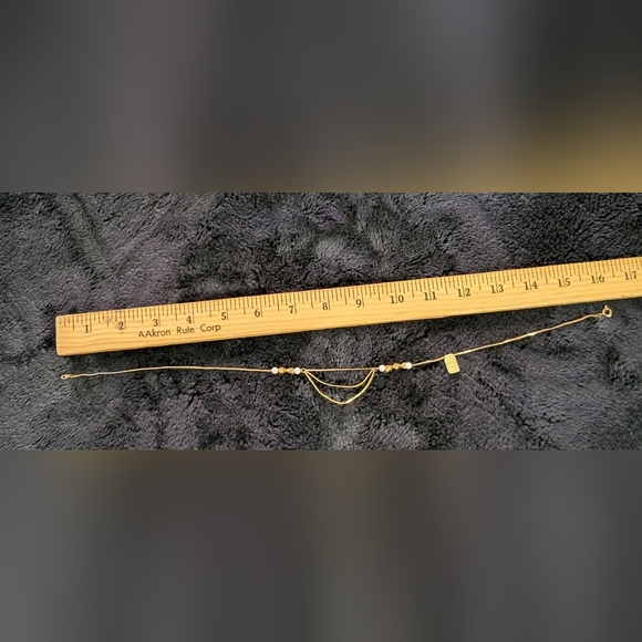 Vintage 50s 60s Era Gold Tone 16" Neclace With Simulated Pearl Accents - Picture 5 of 5